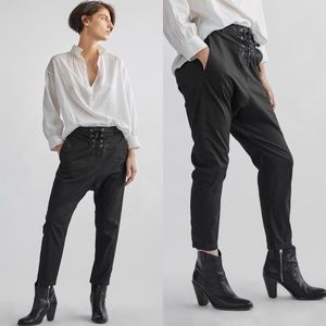 NEW NILI LOTAN Lace Up Avery Pant in Jet Black - Size 2